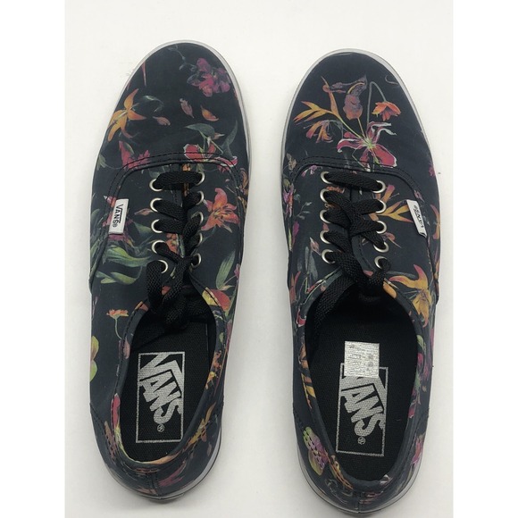 Vans Tropical Floral Black Bloom Canvas Sneakers Shoes Women's 8/Men's 6.5 - Picture 2 of 11